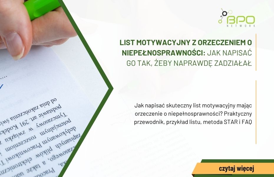 Jak napisać skuteczny list motywacyjny mając orzeczenie o niepełnosprawności? Praktyczny przewodnik, przykład listu, metoda STAR i FAQ. jak napisać list motywacyjny z niepełnosprawnością, praca dla osób z orzeczeniem o niepełnosprawności jak aplikować, wzór listu motywacyjnego osoba niepełnosprawna
