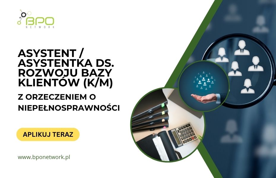 Asystent ds. Rozwoju Bazy Przewoźników (KM) z orzeczeniem o niepełnosprawności praca zdalna dla niepełnosprawnych
