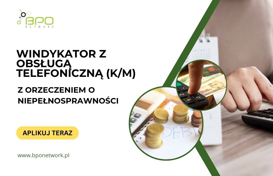 Windykator z obsługą telefoniczną (KM) z orzeczeniem o niepełnosprawności