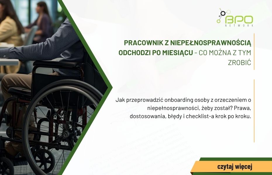 Pracownik z niepełnosprawnością odchodzi po miesiącu - co można z tym zrobić